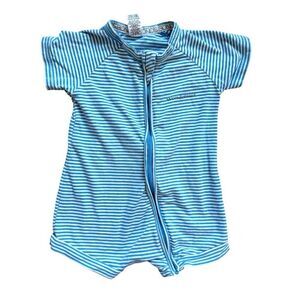 Boys Bonds Baby Zippy Wondersuit Blue Striped - Sz 0  ( Up to 9 Months )